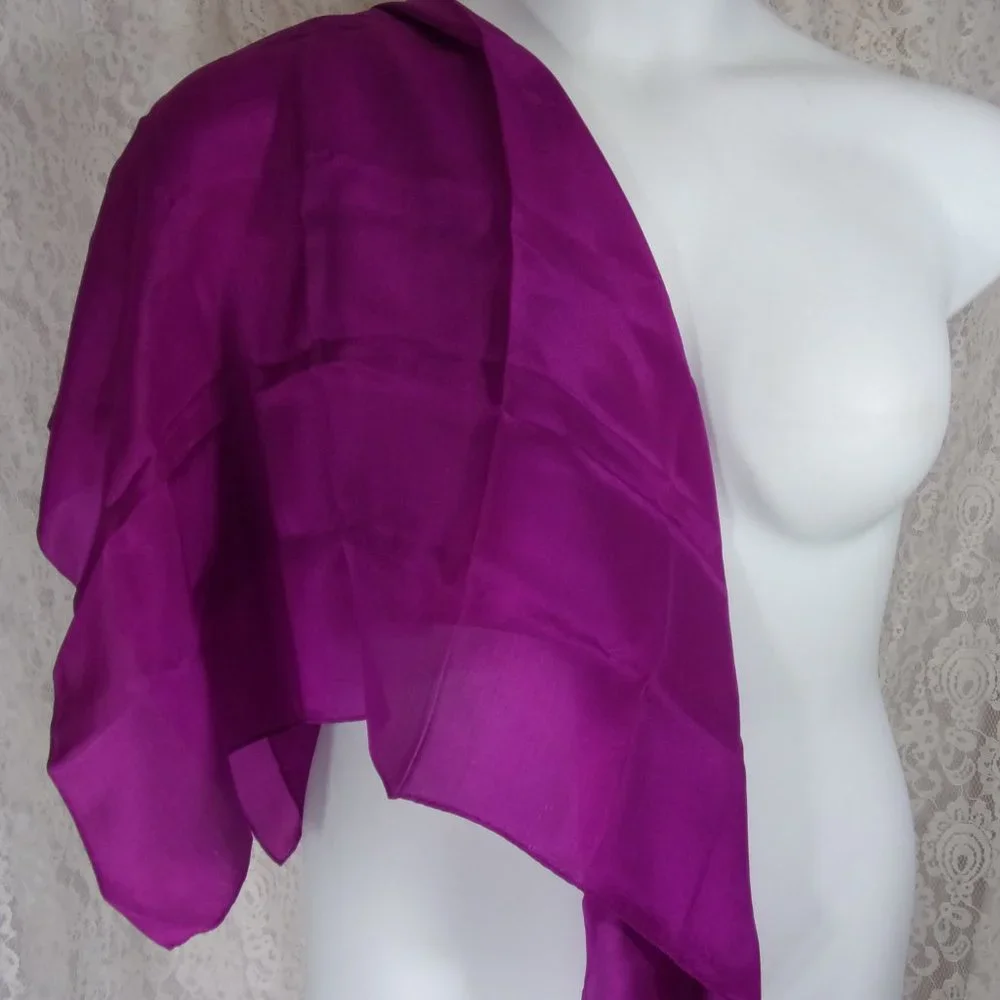 Silk Fuchsia Square Scarf NWOT